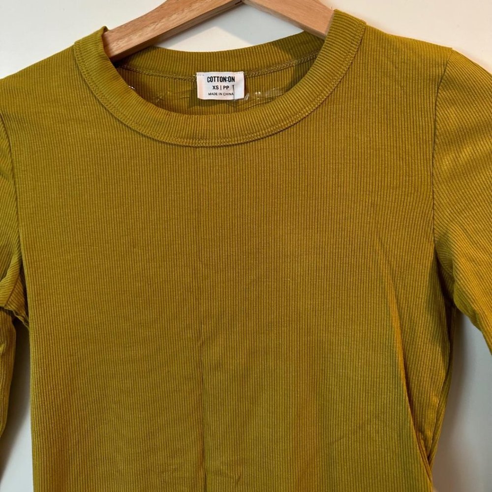 Cotton on Staple Crew Neck Long sleeve top XS (Olive Green) Cotton On